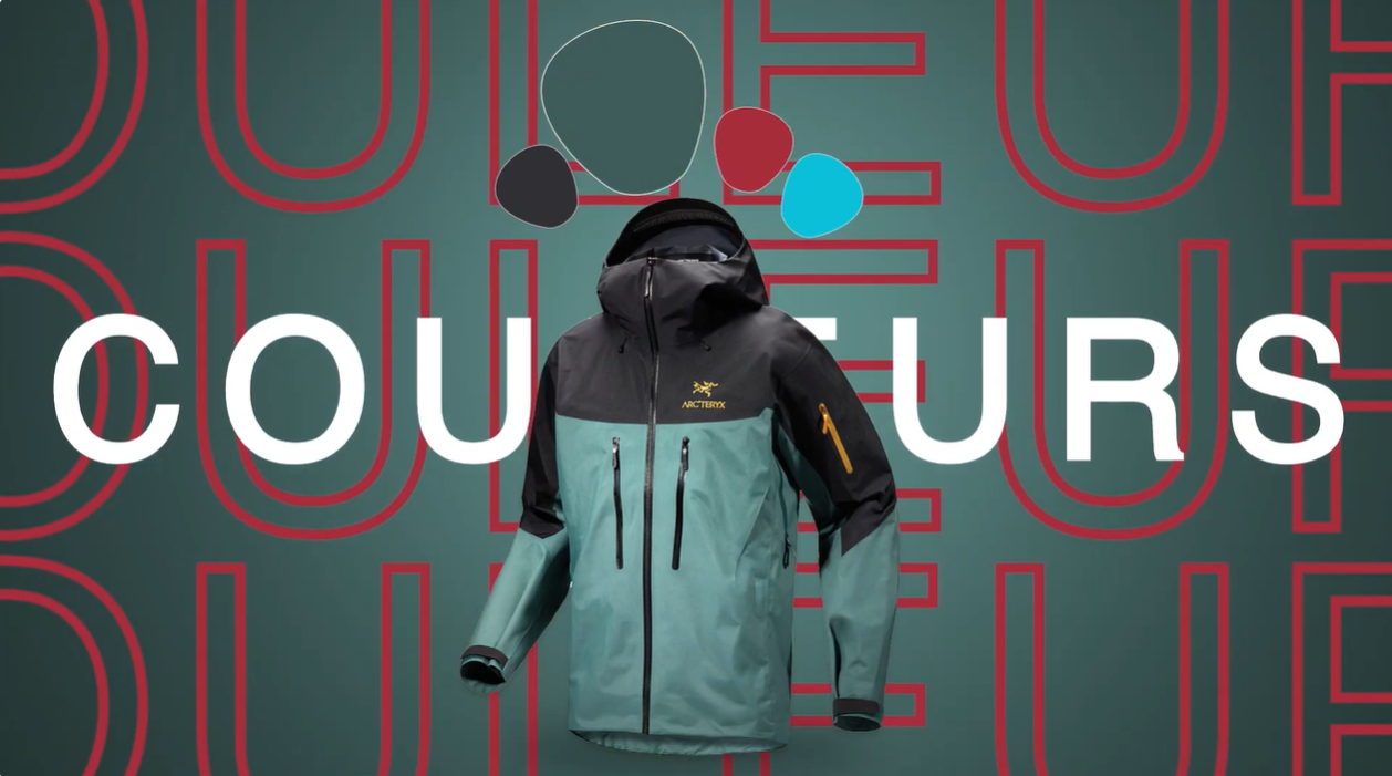 Publicité fictive en motion design pour une veste Arc'teryx